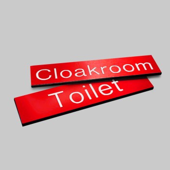 Engraved Sign with Adhesive Back - Red  - 