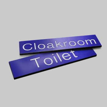 Engraved Sign with Adhesive Back - Blue  - 