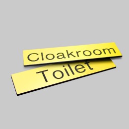 Engraved Sign with Adhesive Back - Yellow  - 