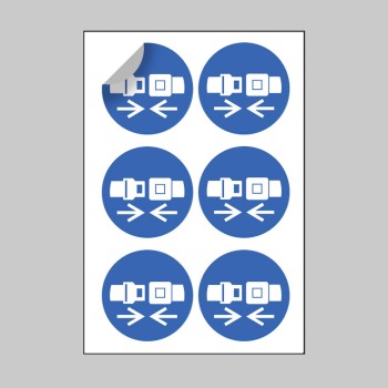 Seatbelt Symbol - Labels (Sheet of 6) - 
