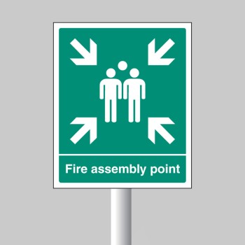 Fire Assembly Point - Aluminium with Channelling - 