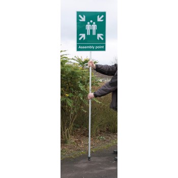 Mobile Assembly Point - Aluminium with Pole - 450 x 600mm - 