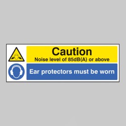 Noise Level 85dB(A) Ear Protectors Worn - 
