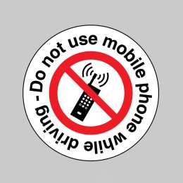 Do not use Mobile Phone while Driving Labels - 