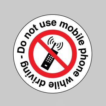 Do not use Mobile Phone while Driving Labels - 