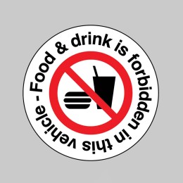 Food and Drink is forbidden in this Vehicle Labels - 