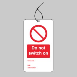 Do Not Switch On - Double Sided Safety Tag (Pack of 10) - 