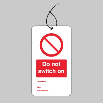 Do Not Switch On - Double Sided Safety Tag (Pack of 10) - Do Not Switch On - Double Sided Safety Tag (Pack of 10) -