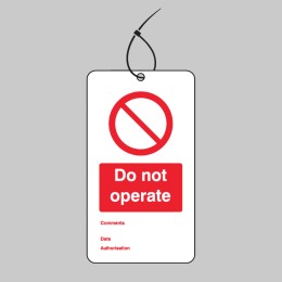 Do Not Operate - Double Sided Safety Tag (Pack of 10) - 
