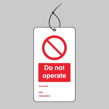 Do Not Operate - Double Sided Safety Tag (Pack of 10) - 