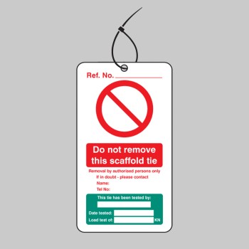 Scaffold Tie Test - Double Sided Tags (Pack of 10) - 