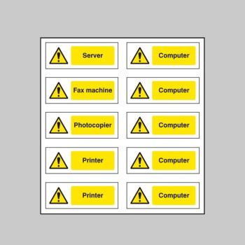 Office Labels (Various Machinery) (Sheet of 10) - 
