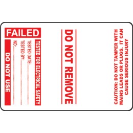 Failed - PAT Test Cable Wrap Labels (Roll of 100) - 