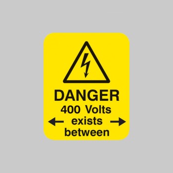Danger - 400 Volts  Exists Between Labels - 