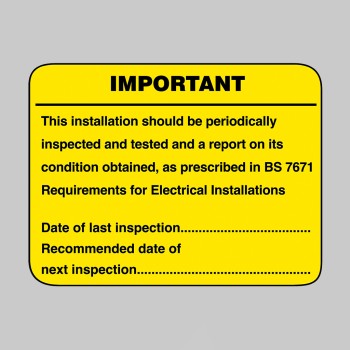 Periodic Electrical Inspection - Labels - 