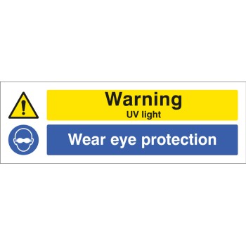 Warning - UV Light - Wear Eye Protection - 