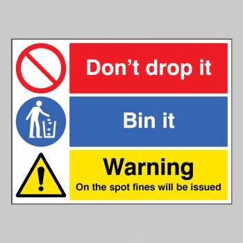 Don't Drop it - Bin in - On the Spot Fines will be issued - 