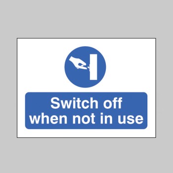 Switch Off When Not in Use - Label - 