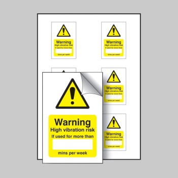 High Vibration Risk If Used - Labels (Sheet of 6) - 