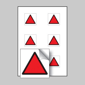 Red Triangle Vibration - Labels (Sheet of 6) - 