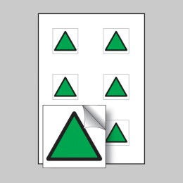 Green Triangle Vibration Labels (Sheet of 6) - 