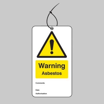 Warning - Asbestos - Double Sided Safety Tag (Pack of 10) - 