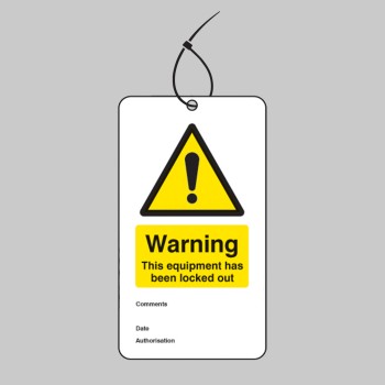 Warning - Equipment Is Locked Out - Double Sided Safety Tag (Pack of 10) - 