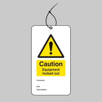 Lockout Tag - Caution - Equipment Locked Out (Pack of 10) - 