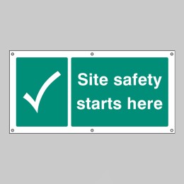 Site Safety Starts Here - Banner with Eyelets - 