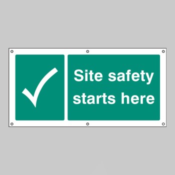 Site Safety Starts Here - Banner with Eyelets - 