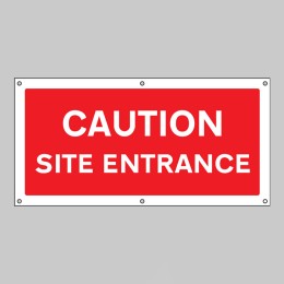Caution - Site Entrance - Banner with Eyelets - 