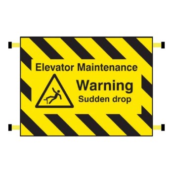 Door Screen Sign - Elevator Maintenance - Warning - Sudden Drop - 