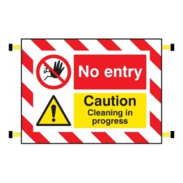 Door Screen Sign - No Entry Caution - Cleaning in Progress - 