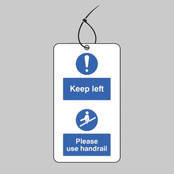 Keep to the Left & Use the Handrail - Double Sided Tags (Pack of 10) - 