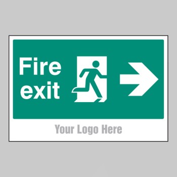 Fire Exit - Arrow Right - Add a Logo - Site Saver - 
