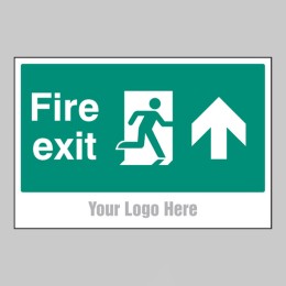 Fire Exit - Arrow Up / Straight On - Add a Logo - Site Saver - 