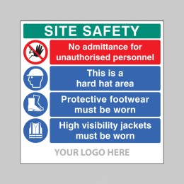 No Admittance - Hard Hat - Footwear - Hi Vis - Add Logo - Site Saver - 