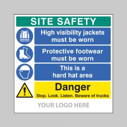Hi Vis - Footwear - Hard Hat - Stop, Look, Listen - Add Logo - Site Saver - 
