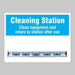 Cleaning Station Shadow Board with Hanging Rail - 