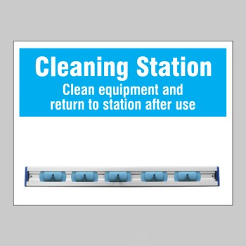 Cleaning Station Shadow Board with Hanging Rail - 