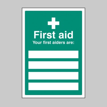 First Aiders Are - Adapt-a-Sign (Space for 4) - 