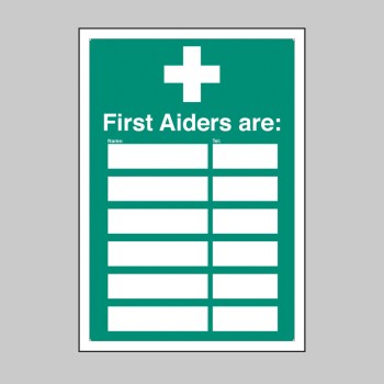 First Aiders Are - Adapt-a-Sign (Space for 6) - 