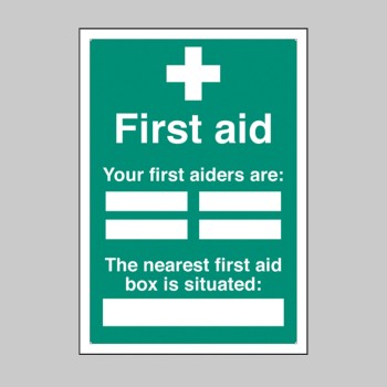 First Aiders the Nearest First Aid Box Is Situated - Adapt-a-Sign - 