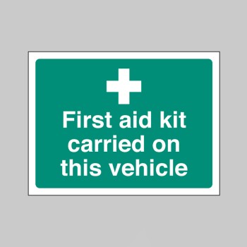 First Aid Kit Carried On this Vehicle - Window Sticker - 