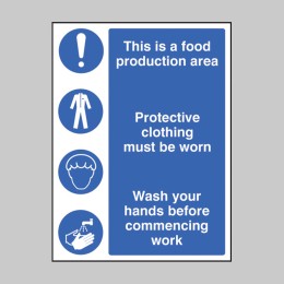 Food Production Area / Protective Clothing / Wash Hands - 