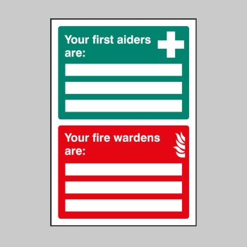 First Aiders / Fire Wardens Are - Adapt-a-Sign - 