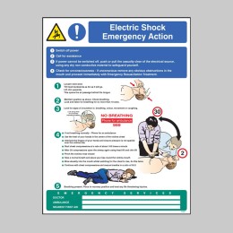 Electric Shock Emergency Action Wall Panel - 