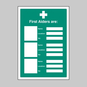 First Aiders Are (Space for 3) - Adapt-a-Sign - 