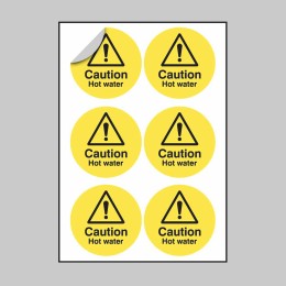Caution - Hot Water Labels - 