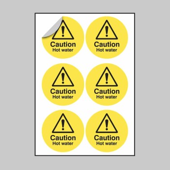 Caution - Hot Water Labels - 